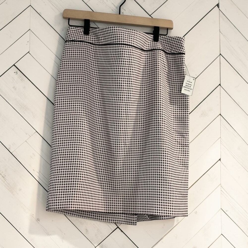 Kasper Pencil Skirt 12P Pink Black Textured Polka Dot Office Chic